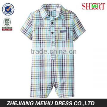 Baby-Boys Infant Plaid Romper Blue Group