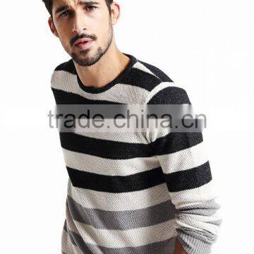 2017 Supple Simple Design Round Collar Stripe Sweater Men Pullover With Low Prices photo-4