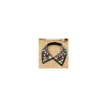 Luxury Rhinestone False Collar Handmade Beaded Neckline photo-2