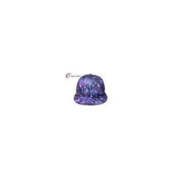Purple Promotional Flat Brim Baseball Hats Adjusteble Velcro Snapback Hats