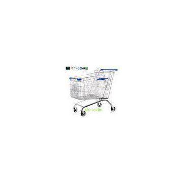 240L Zinc Plated Low Carbon Steel Supermarket Shopping Cart Trolley Euro Style