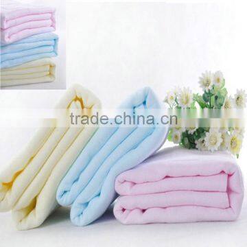 Double Layer Lattice Embroidered Child Blanket Pure Color Holding Baby Covered Cotton Soft Square Gauze Bath Towel