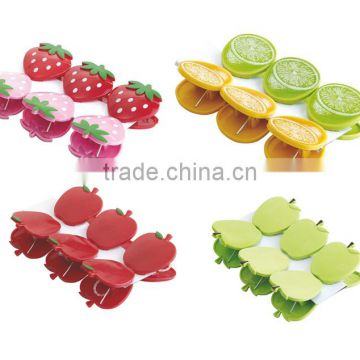 Hot selling fresh fruit shape plastic bag clip for sealing