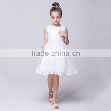 Factory price sweet children girl sleeveless pagent lace evening dresses