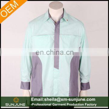 OEM Bolsillo Interior Spread Collar Men's Reflective Work Uniform Shirts