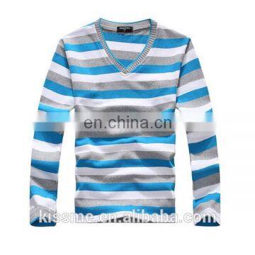 2015 New Arrived Men's Long Sleeve Striped T- Shirt