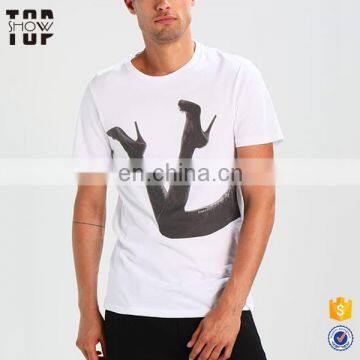 Made in china round neck white men clothes t-shirt print