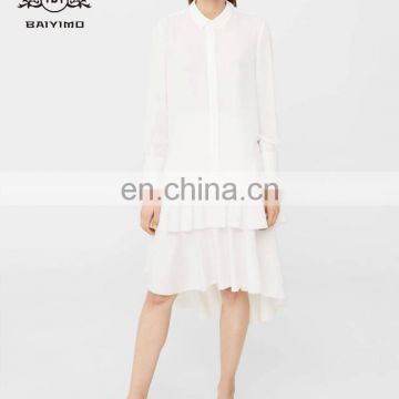 2017 New Styles Concealed Button Long Sleeve Ladies Custom High Quality White Dress Shirt