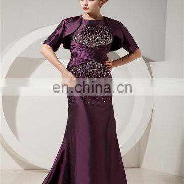 Elegant Scoop Sleeveless Elegant Mermaid Beaded Ruched Mother Of The Bride Dress With Jacket