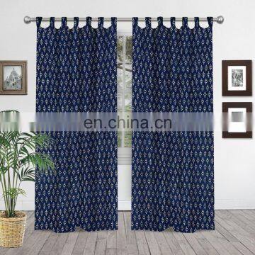 Indian Handmade Colored Hand-Block Printed Cotton Window Curtains Home Decor Balcony Boho