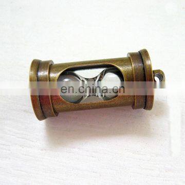 Antiqued Bronze Antiqued Silver Tone Brass Hourglass Pendant Steampunk Hourglass Charm Pendant photo-2