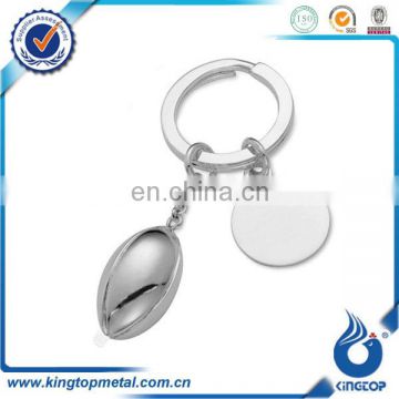 High Quality Promotional 3D Rugby Ball Keychain Metal Rugby Ball Keyring Hot Sale