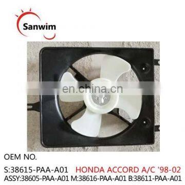 NEW A/C CONDENSER FAN FIT HON-DA ACC-ORD 98-02 ASSY:38605-PAA-A01 M:38616-PAA-A01 B:38611-PAA-A01 S:38615-PAA-A01