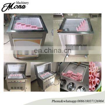 High Efficiency Flat Pan Fried Ice Cream Roll Machine/single Pan Ice Cream Fryer photo-2