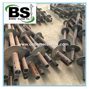 Round steel pipe with helix used for construction foundation