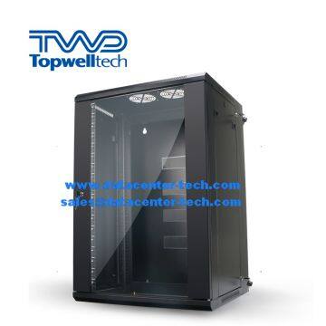 Hot Sell Black 4U 6U 9U 12U 15U 18U 22U Glass Door Network Rack Wall Rack Cabinet photo-2