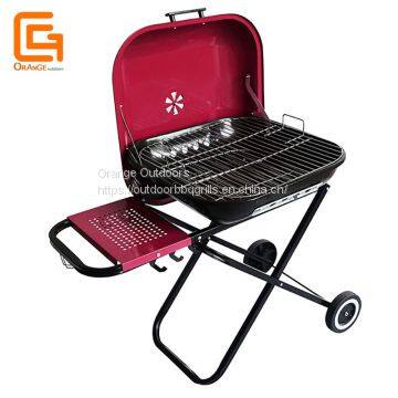 Red Outdoor Brazilian Folding Square Charcoal Grill Argentine Foldable Bbq Hamburger Grill photo-2