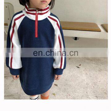 Girls' baby dress autumn style children's skirt wholesale western style mid-length coat girls college style sweater dress