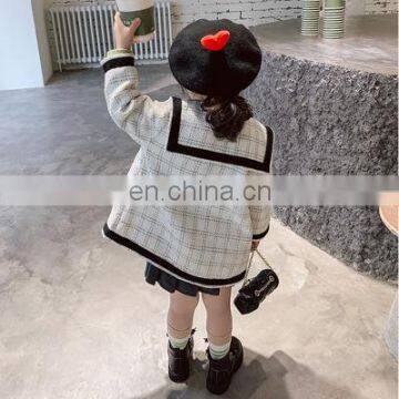Children Clothing Coat Girls Long Sleeve Gingham Clothes High Quality Winter Sweater Children Kids Button Coat photo-4