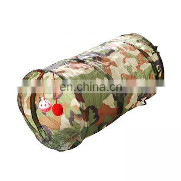 Intetactive camouflage army green small pet toy cat tunnel tube foldable