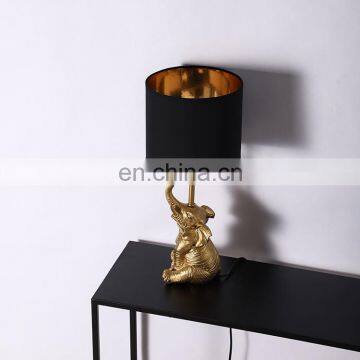 New -arrival Nordic Style Modern Golden Elephant Shape Design Deck Light Home Decor Bedside Resin Table Lamps photo-2
