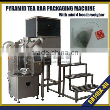 4 heads weigher pyramid tea bag filling and packing machine