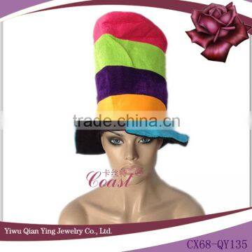 adult rainbow color tall bucket party crazy hats