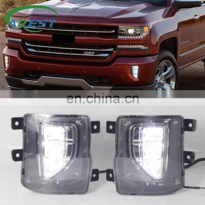 Carest 2PCS LED Daytime Running Lights For chevrolet Silverado 1500 2016 2017 2018 DRL Relay Daylight foglamp assembly