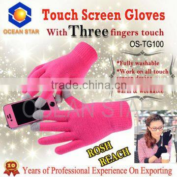 2014 fahisons custom magic warm lady's knit screen touch gloves