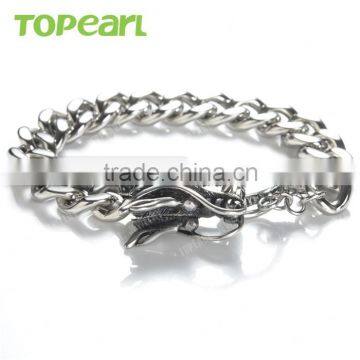 Topearl Jewelry 2016 Trending 316 Stainless Steel Dragon Head Link Chain Bracelet MEB111