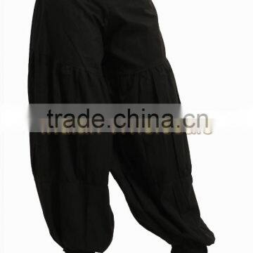 Indian Women Cotton Black Color Harem Pants Causal Trouser Yoga Dance Baggy Hippie Genie Casual Pants 2008BLK