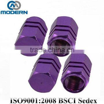 auto Purple Hexagon Aluminum Alloy Tire Valve Caps                        
                                                Quality Choice