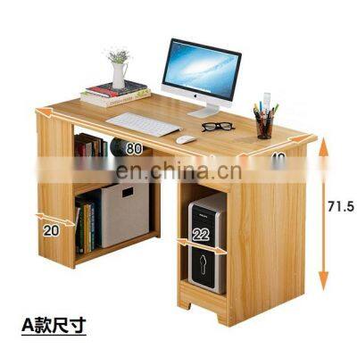 Eco-friendly Adult Modern Office Home Simple Wooden Study Computer Table Writing Office Desk With Book Shelf photo-4