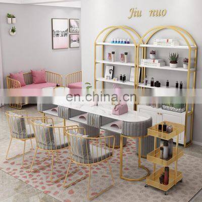 Nordic marble manicure table net celebrity shop decoration manicure table and chair set single double seat manicure table