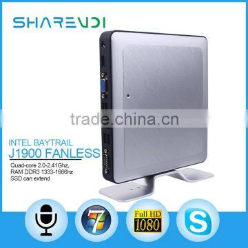 smart pc for educational quad core J1900 fanless cpu embedded with win7 os/2 USB 3.0