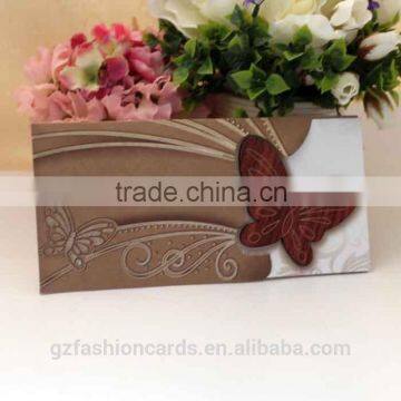 lastest handmade wooden butterfly wedding card design