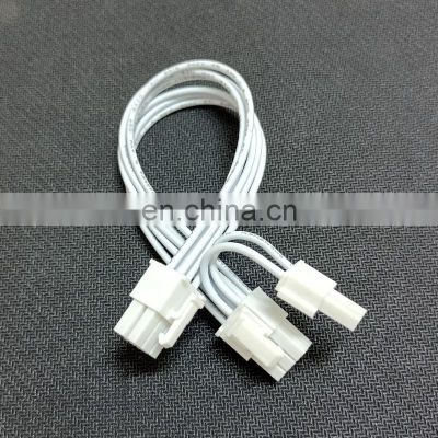 White 8pin Sleeved Pcie Splitter  Female to Dual 8P(6+2)pin Male Power Cable Express Adapter Power Cable