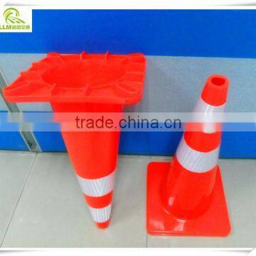 Wholesale 70cm height soft PVC flexible traffic reflective road cone