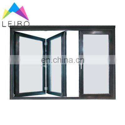 Commercial system glass aluminum befold / be fold / accordion / folding window  Aluminum Alloy Folding Glass Windows Manufacture