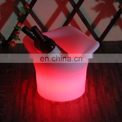 Beer Champagne Wine Portable ice bucket  KTV/ Nightclub Party rechargeable luxury flashing wine plastic Glowing LED ice bucket