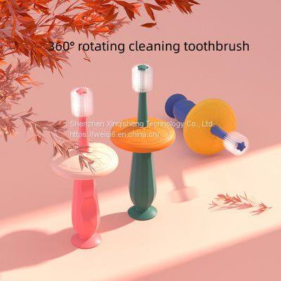 360 Degree Rotating Cleaning Toothbrush Baby Silicone Toothbrush Waterproof Oral Care Teeth Whitening Manual Silicone Toothbrush photo-5