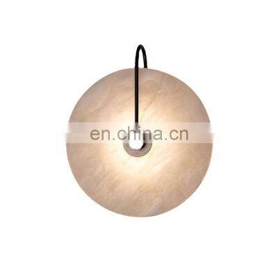 Decoration Round Luxury Alabaster Wall Light Living Room Bedroom Indoor Modern Led Wall Lamp