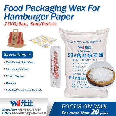 Food Packaging Wax For Hamburger Paper