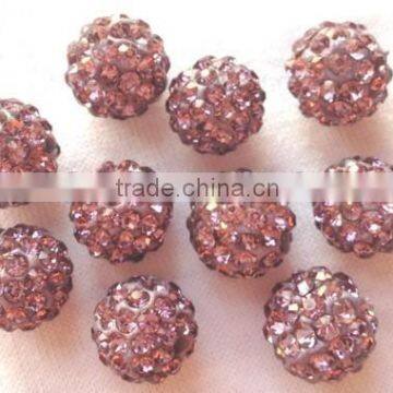 Shamballa Diamond Beads Wholesale Crystal Beads Shamballa Rhinestone Beads Light Purple Color