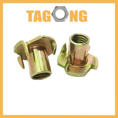 Customized Color Zinc Plated DIN 1624 Nuts Carbon Steel Four Claw Nuts Furniture Nuts Tee Nuts photo-4