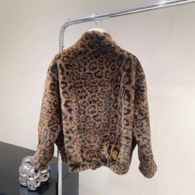 Cross-border European Goods Haining Winter New Leopard Print European Mink Fur Imitation Mink Fur Eco-friendly Fur and Fur Integrated Fashion Trend photo-3