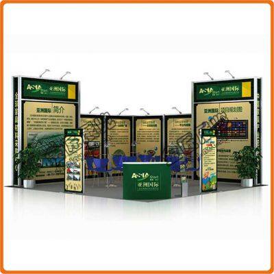 Detachable 3x3 Custom Exhibition Stands Tension Fabric Backdrop Aluminum Tube Trade Show Stand photo-5