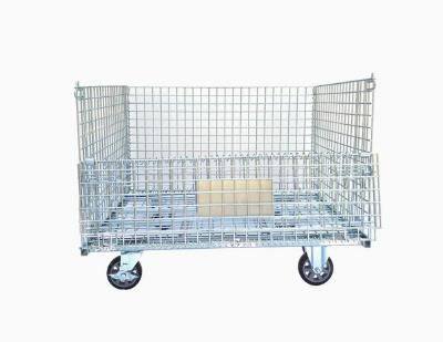 Durable Wire Mesh Storage Container for Warehouse Organization Steel Cage Cart