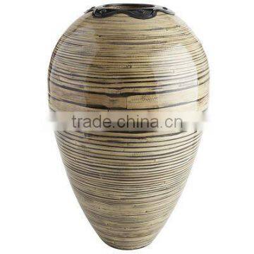 High quality best selling eco friendly natural black line spun bamboo vase in Viet Nam