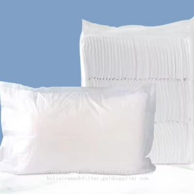 Customize Breathable Durable Spunbond Nonwoven Fabric White Pillow Home Textile Accept Airline Disposable 100%pp Pillow Cover BOLI